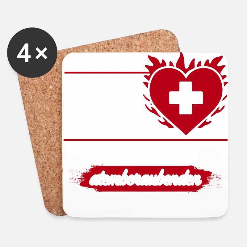SCHWEIZER - MEIN HERZ BRENNT - Untersetzer (4er-Set) - Weiß