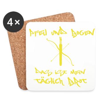 Bogenschießen Bogenschütze Hobby Geschenk Pfeil - Untersetzer (4er-Set) - Weiß - Vorne