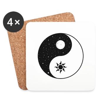 Yin yang - Coasters (set of 4) - white - Front
