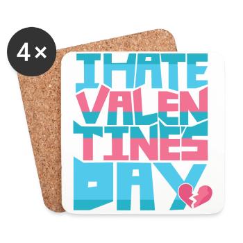 i hate valentines day - Coasters (set of 4) - white - Front