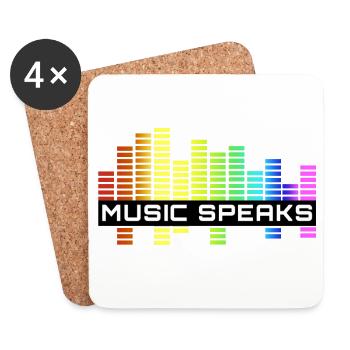 La musique parle - La musique appelle les coups de feu - Dessous de verre (lot de 4) - blanc - Devant
