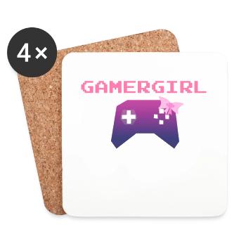 Gamer Girl Women Power Gaming Gift Idea - Coasters (set of 4) - white - Front