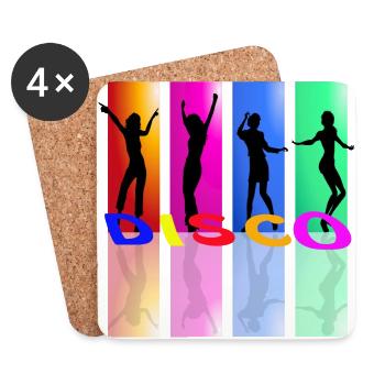 Disco Musik Geschenk Tanzen Tänzer Discjockey DJ - Untersetzer (4er-Set) - Weiß - Vorne