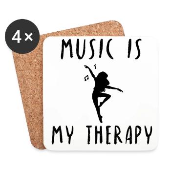 Music Theraphie Life Gift Idea Dancing - Coasters (set of 4) - white - Front