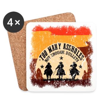Cowboy Wild West Western Gift - Coasters (set of 4) - white - Front