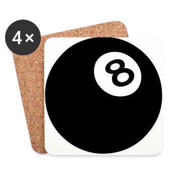 schwarz 8 Ball Pool 502 - Untersetzer (4er-Set) - Weiß - Vorne