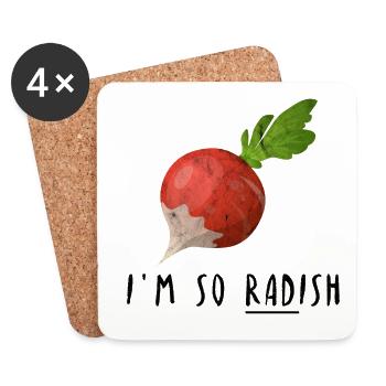 I am so Radish Radish Wortwitz gift idea - Coasters (set of 4) - white - Front