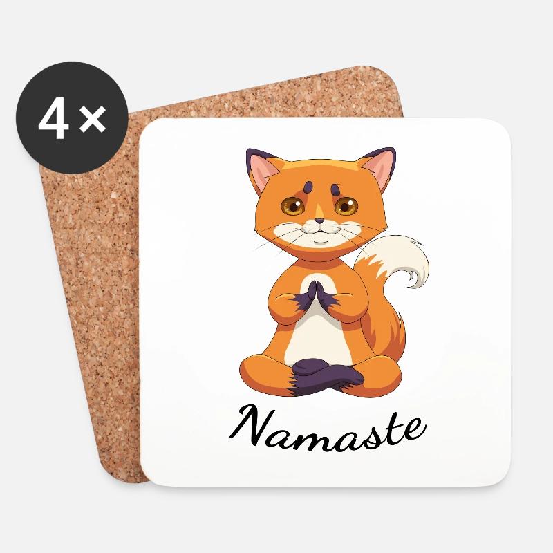yoga Fuchs - Untersetzer (4er-Set) - Weiß