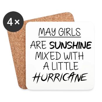 May Girls Mai Geburtstag Spruch Geschenk - Untersetzer (4er-Set) - Weiß - Vorne