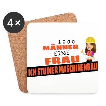 Student Studieren Studium Prokrastination Geschenk - Untersetzer (4er-Set) - Weiß - Vorne