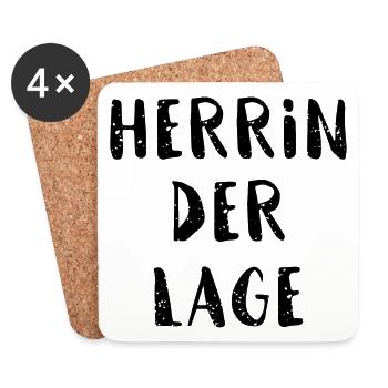 Herrin der Lage Selbst ist die Frau Geschenkidee - Untersetzer (4er-Set) - Weiß - Vorne