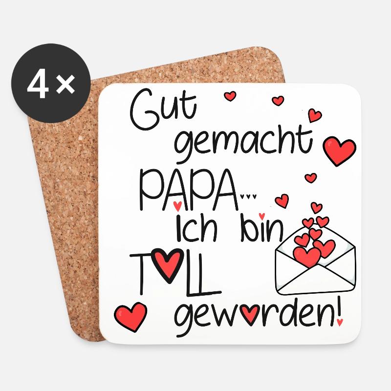 Gut gemacht Papa - Untersetzer (4er-Set) - Weiß