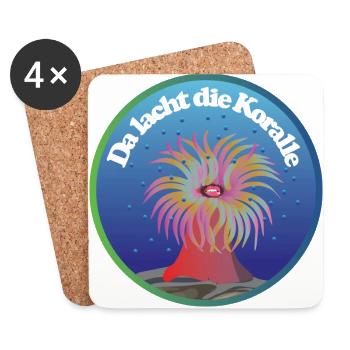 Da lacht die Koralle Meeresbewohner Tiefsee Riff - Untersetzer (4er-Set) - Weiß - Vorne