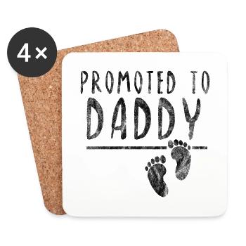 Promoted to Daddy Paternity Gift Idea Baby - Coasters (set of 4) - white - Front