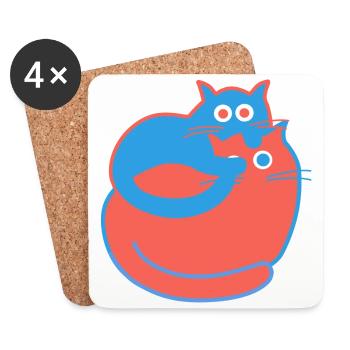 Tiff and Toeff - Coasters (set of 4) - white - Front