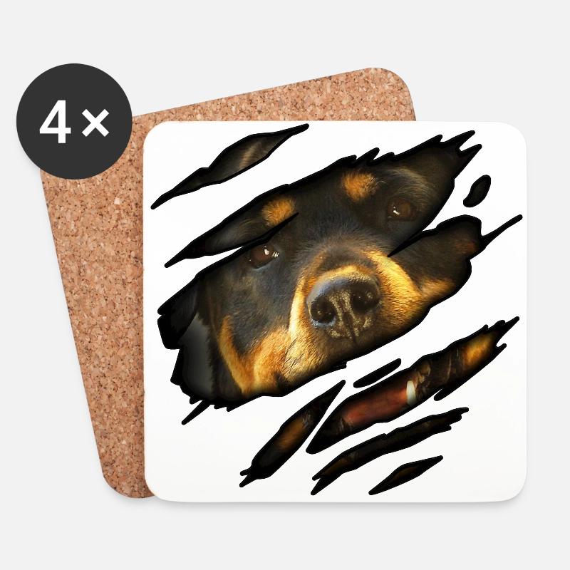 Rottweiler in mir - Untersetzer (4er-Set) - Weiß