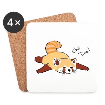Panda Chill - Dessous de verre (lot de 4) - blanc - Devant