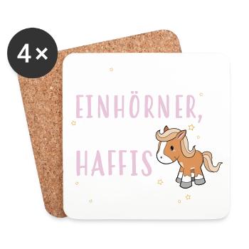 Wozu Einhörner Haflinger - Untersetzer (4er-Set) - Weiß - Vorne