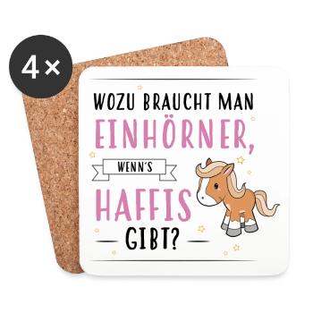 Wozu Einhörner Haflinger - Untersetzer (4er-Set) - Weiß - Vorne