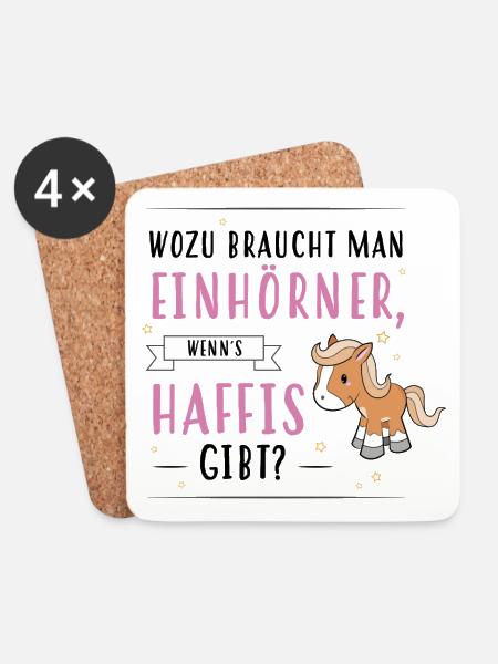Wozu Einhörner Haflinger - Untersetzer (4er-Set) - Weiß