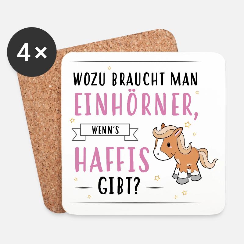 Wozu Einhörner Haflinger - Untersetzer (4er-Set) - Weiß