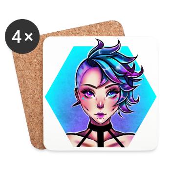Blue Punk - Dessous de verre (lot de 4) - blanc - Devant