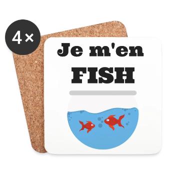 Je m'en FISH - Dessous de verre (lot de 4) - blanc - Devant