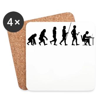 Evolution pour cadeau T-shirt ITler - Dessous de verre (lot de 4) - blanc - Devant