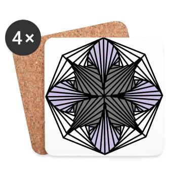 Geometric Art: Octagon (Shaded) - Coasters (set of 4) - white - Front