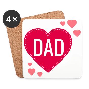 L'AMOUR DAD - Dessous de verre (lot de 4) - blanc - Devant