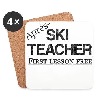Après-ski instructeur idée Parti cadeau slogan - Dessous de verre (lot de 4) - blanc - Devant