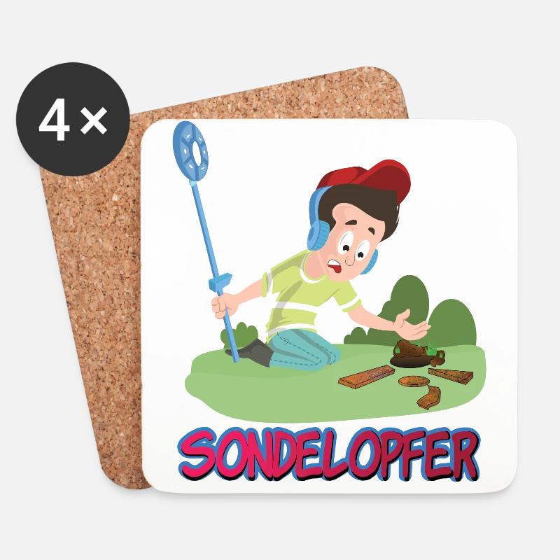 Sondeln Comic Schrott bei Schatzsuche gefunden - Untersetzer (4er-Set) - Weiß