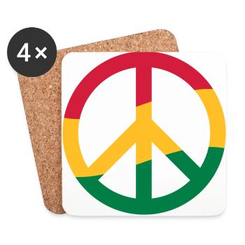 Peace Sign Rastafarian Reggae Music Peace Pace - Coasters (set of 4) - white - Front