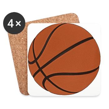 basket-ball - Dessous de verre (lot de 4) - blanc - Devant