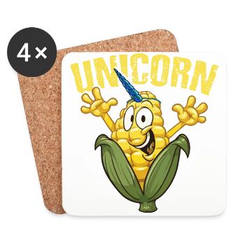 Funny Sweet Unicorn Gift T-shirt - Coasters (set of 4) - white - Front