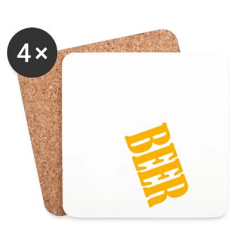 boisson Bierkönig - Dessous de verre (lot de 4) - blanc - Devant