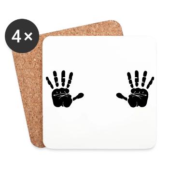 distribution de cadeau pour bébé en plâtre Handprint - Dessous de verre (lot de 4) - blanc - Devant