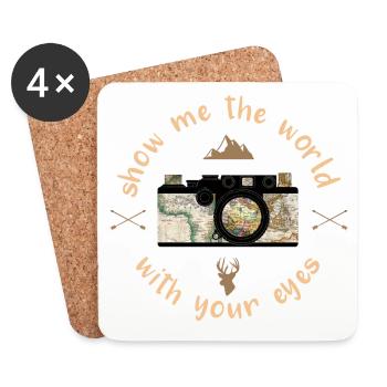 Show me the world - Dessous de verre (lot de 4) - blanc - Devant