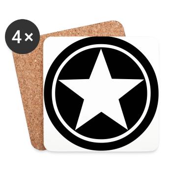 Star Circle icon - Coasters (set of 4) - white - Front