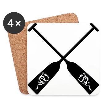 Dragon Boat Paddle for all Dragon Boat Drivers - Coasters (set of 4) - white - Front