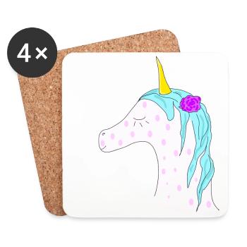 Unicorn Unicorn Gift Idea Pink spell - Coasters (set of 4) - white - Front
