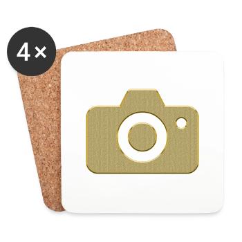 Golden camera - Coasters (set of 4) - white - Front