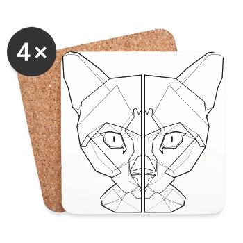 cat shirt cat lover cat friend gift - Coasters (set of 4) - white - Front