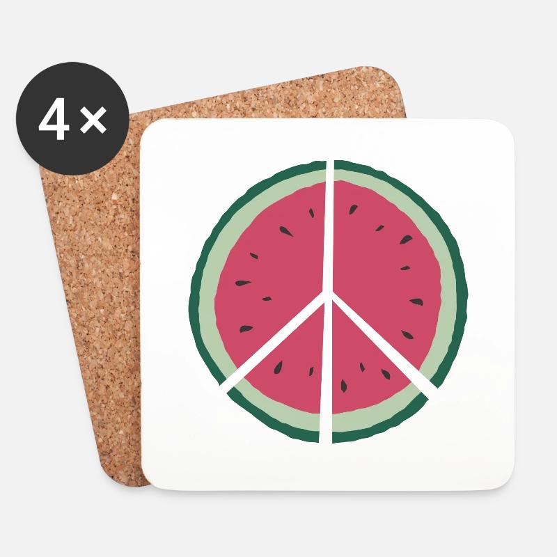 watermelon peace - Untersetzer (4er-Set) - Weiß