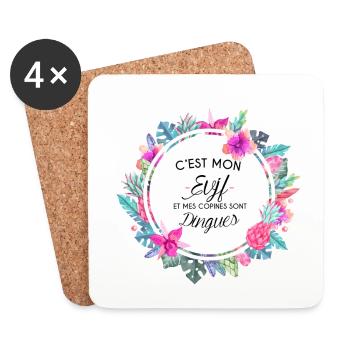 Un EVJF au TOP - Dessous de verre (lot de 4) - blanc - Devant
