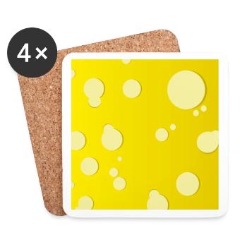 Cheese square - Coasters (set of 4) - white - Front