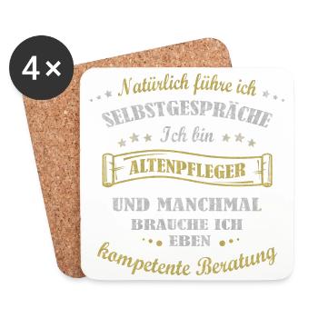 ich bin Altenpfleger - Untersetzer (4er-Set) - Weiß - Vorne