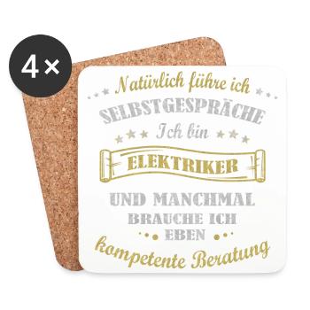 ich bin Elektriker - Untersetzer (4er-Set) - Weiß - Vorne