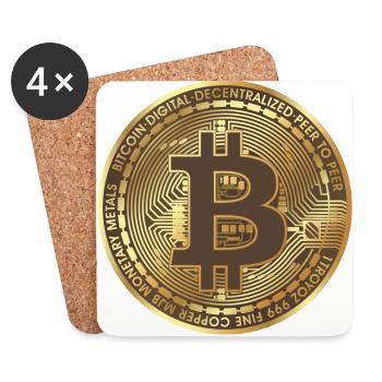 Bitcoin - Untersetzer (4er-Set) - Weiß - Vorne