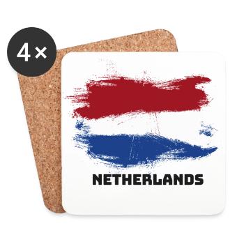 Niederlande Holland Flagge Fahne - Untersetzer (4er-Set) - Weiß - Vorne